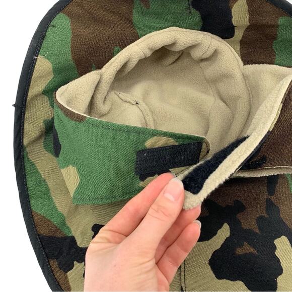 XSTREAM Canvas Camo Sun Hat Fishing Bucket Hat Green Brown Black - Picture 4 of 6